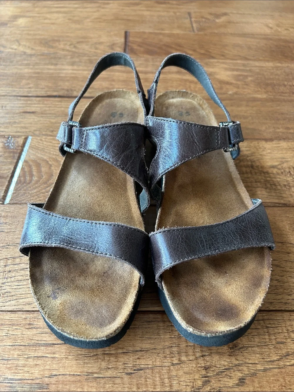 Naot Pamela Sandals Brown Leather Comfort Shoes Size 40 US Womens 9